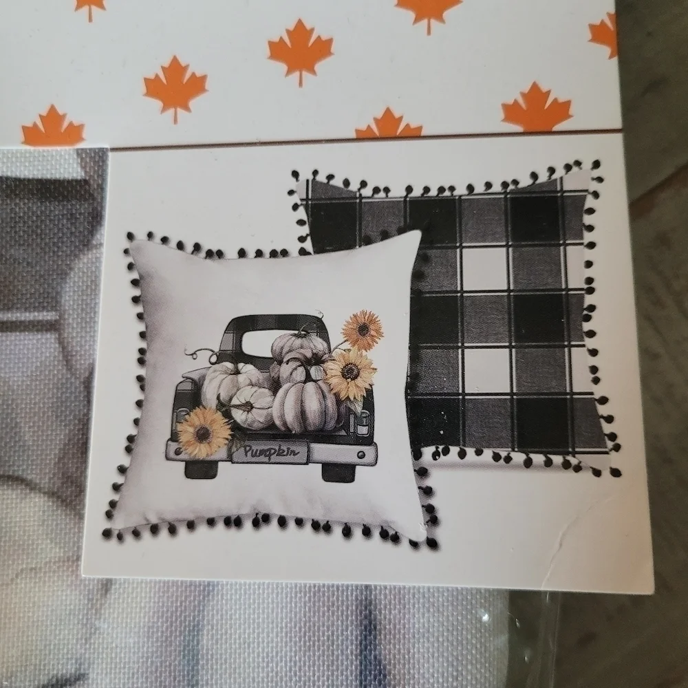 NEW Set of 2 Autumn OLD Truck pillow covers